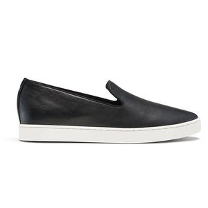 Birdies Swift Slip On Sneaker in Black Leather, 8
